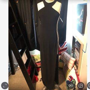 Jump apparel black razor back prom dress